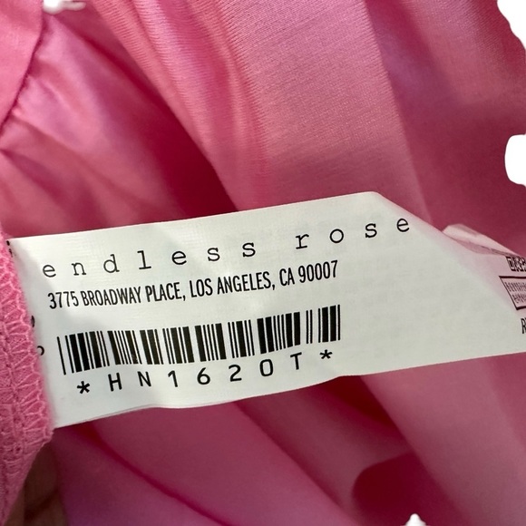 Endless Rose Womens Bow Accent Sleeveless Top Sz Medium Pink Lined Zip Closure - Picture 9 of 11